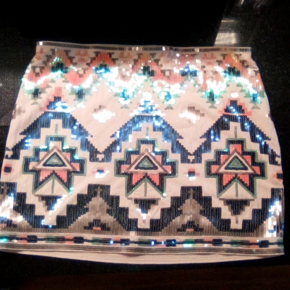 Sequined mini skirt
